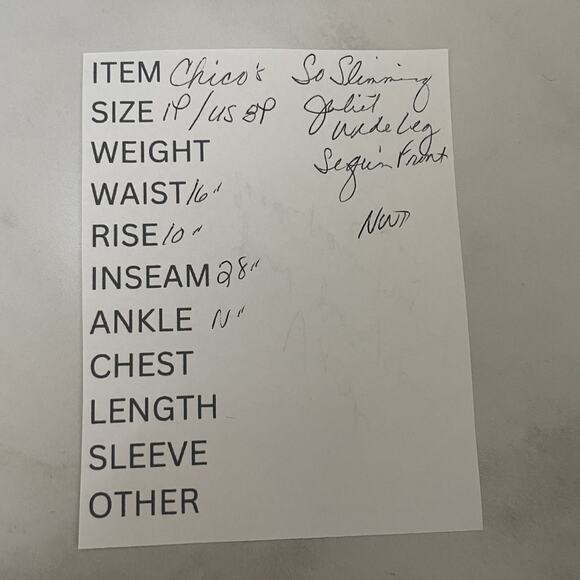 Chico's Juliet Wide Leg Sequin Front Pant Size 1P US 8 Petite Black Slimming NEW - Picture 10 of 10